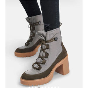 NEW Dolce Vita Celida Heeled Bootie Olive Green Boot Leather Womens 8 MSRP$160